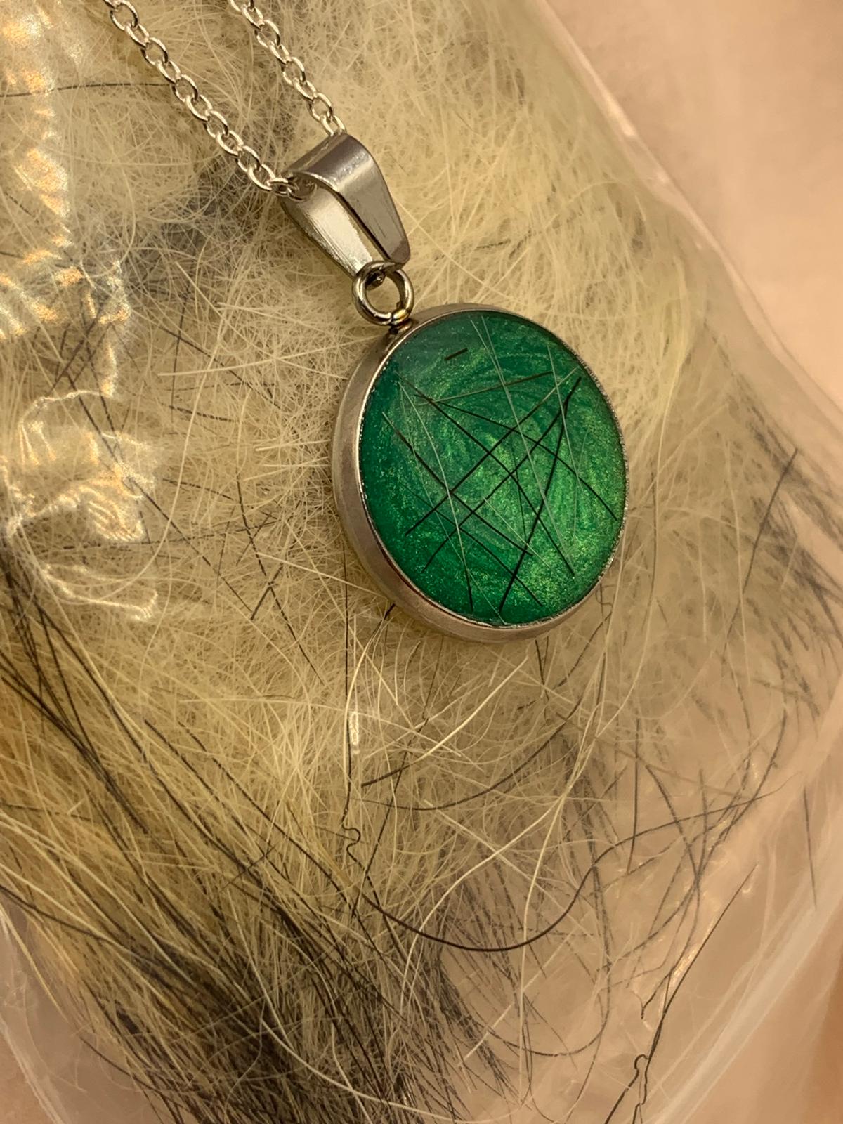 Sterling Silver Ashes/Hair Round Pendant and Chain - Keepsake Memorial Jewellery