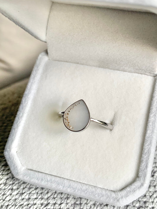 Droplet Ring - Sterling Silver Ashes/Hair/Breastmilk Keepsake Memorial Jewellery