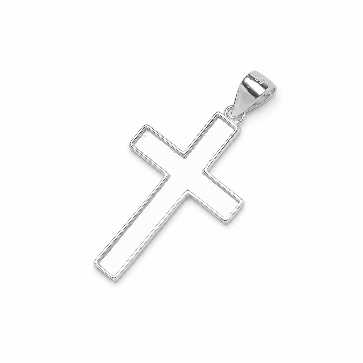 Cross Pendant and Chain Sterling Silver Ashes/Hair/Breastmilk - Keepsake Memorial Jewellery