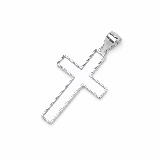 Cross Pendant and Chain Sterling Silver Ashes/Hair/Breastmilk - Keepsake Memorial Jewellery