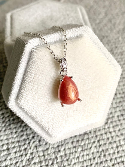 Simple Pendant and Chain - Sterling Silver Ashes/Hair/Breastmilk Keepsake Memorial Jewellery