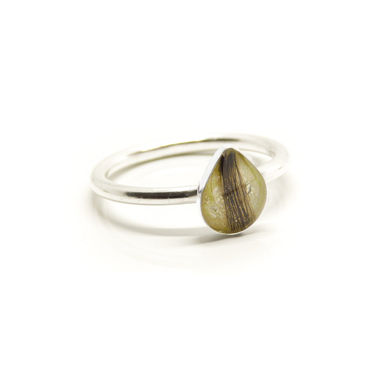 Droplet ring - Sterling Silver Ashes/Hair/Breastmilk Keepsake Memorial Jewellery