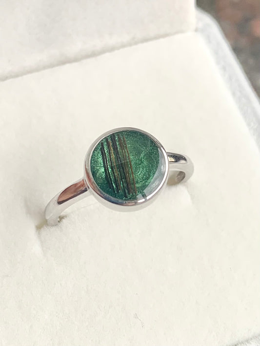 Circle Ring - Sterling Silver Ashes/Hair/Breastmilk Keepsake Memorial Jewellery