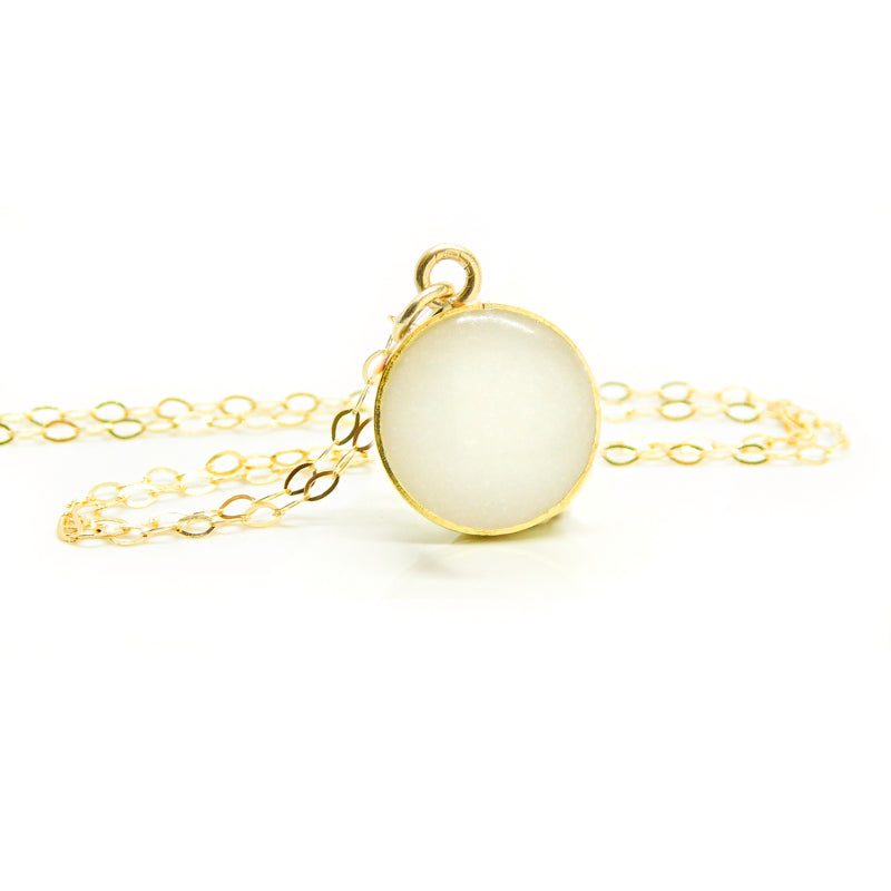 Circle Pendant and Chain Gold plated Sterling Silver Ashes/Hair - Keepsake Memorial Jewellery