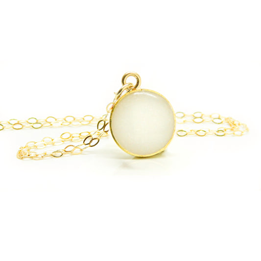 Circle Pendant and Chain Gold plated Sterling Silver Ashes/Hair - Keepsake Memorial Jewellery