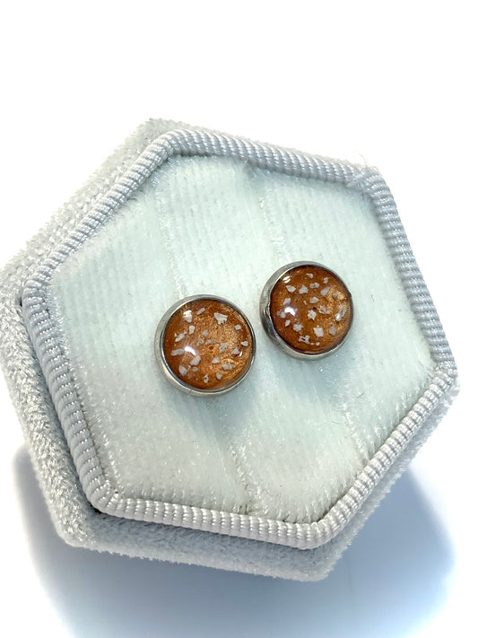 Circle Earrings - Sterling Silver Ashes/Hair/Breastmilk Keepsake Memorial Jewellery