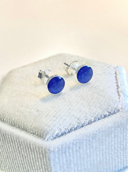 Circle Earrings - Sterling Silver Ashes/Hair/Breastmilk Keepsake Memorial Jewellery