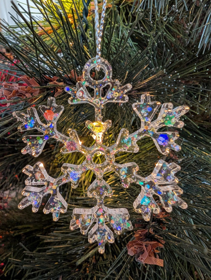 Keepsake Snowflake Ornament — Ashes, Hair, Fur or Breastmilk Resin Christmas Decoration