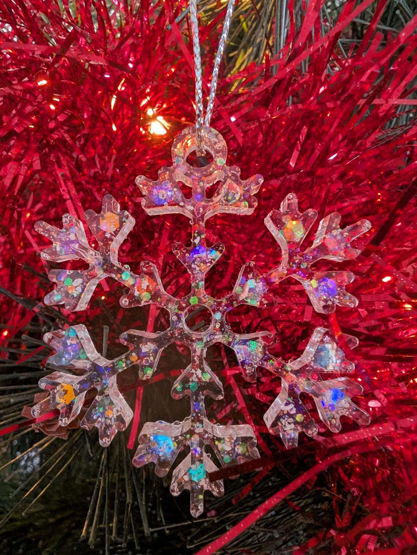 Keepsake Snowflake Ornament — Ashes, Hair, Fur or Breastmilk Resin Christmas Decoration