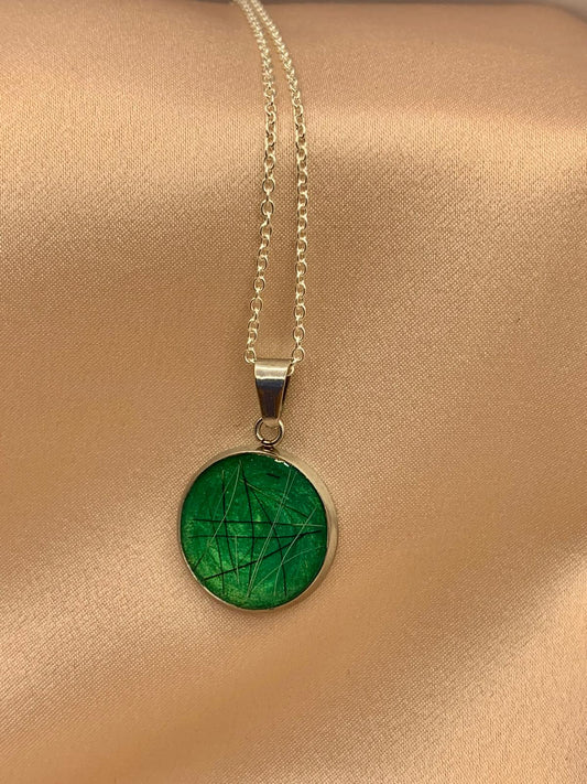 Sterling Silver Ashes/Hair Round Pendant and Chain - Keepsake Memorial Jewellery