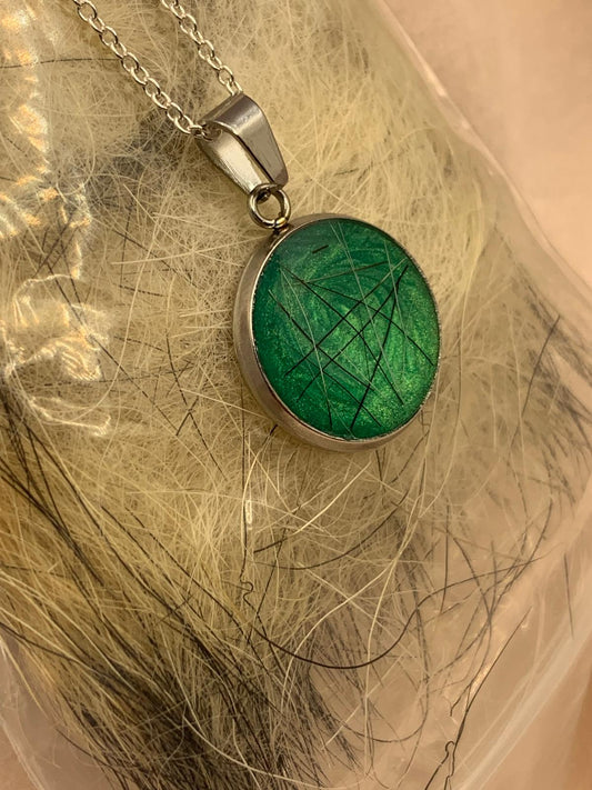 Sterling Silver Ashes/Hair Round Pendant and Chain - Keepsake Memorial Jewellery