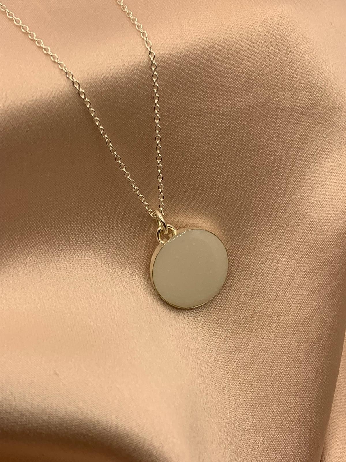 Sterling Silver Breastmilk Round Pendant and Chain - Keepsake Memorial Jewellery