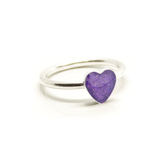 Heart ring - Sterling Silver Ashes/Hair/Breastmilk Keepsake Memorial Jewellery