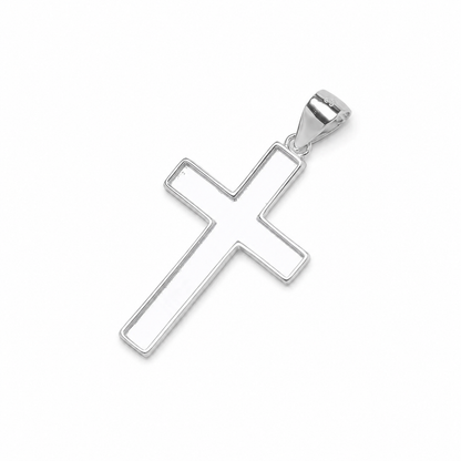 Sterling silver cross pendant with ashes, hair or breastmilk set in resin, on chain - EverKeepsakes
